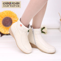 hospital medical center nurse shoes ladies winter white leather boots
